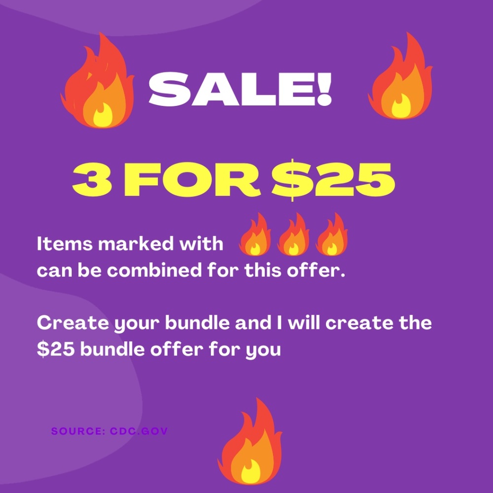 SALE!! 3 FOR $25 BUNDLE. Items marked with 🔥🔥🔥